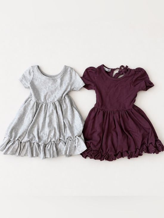 girlhood Other - Girlhood Matching Girls Dresses Bundle Size 4 Neutral Ruffle Twirl Dresses